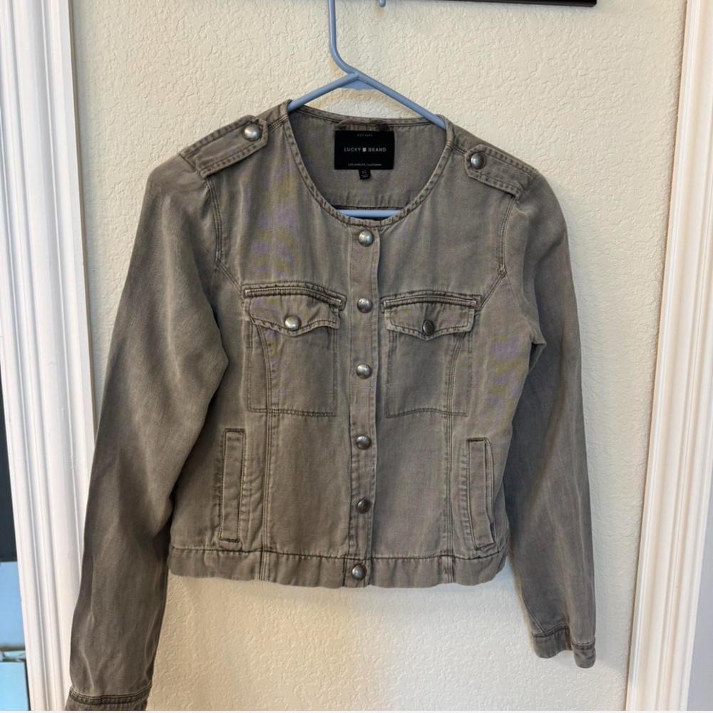 Lucky Brand Women's Taupe Jean Jacket